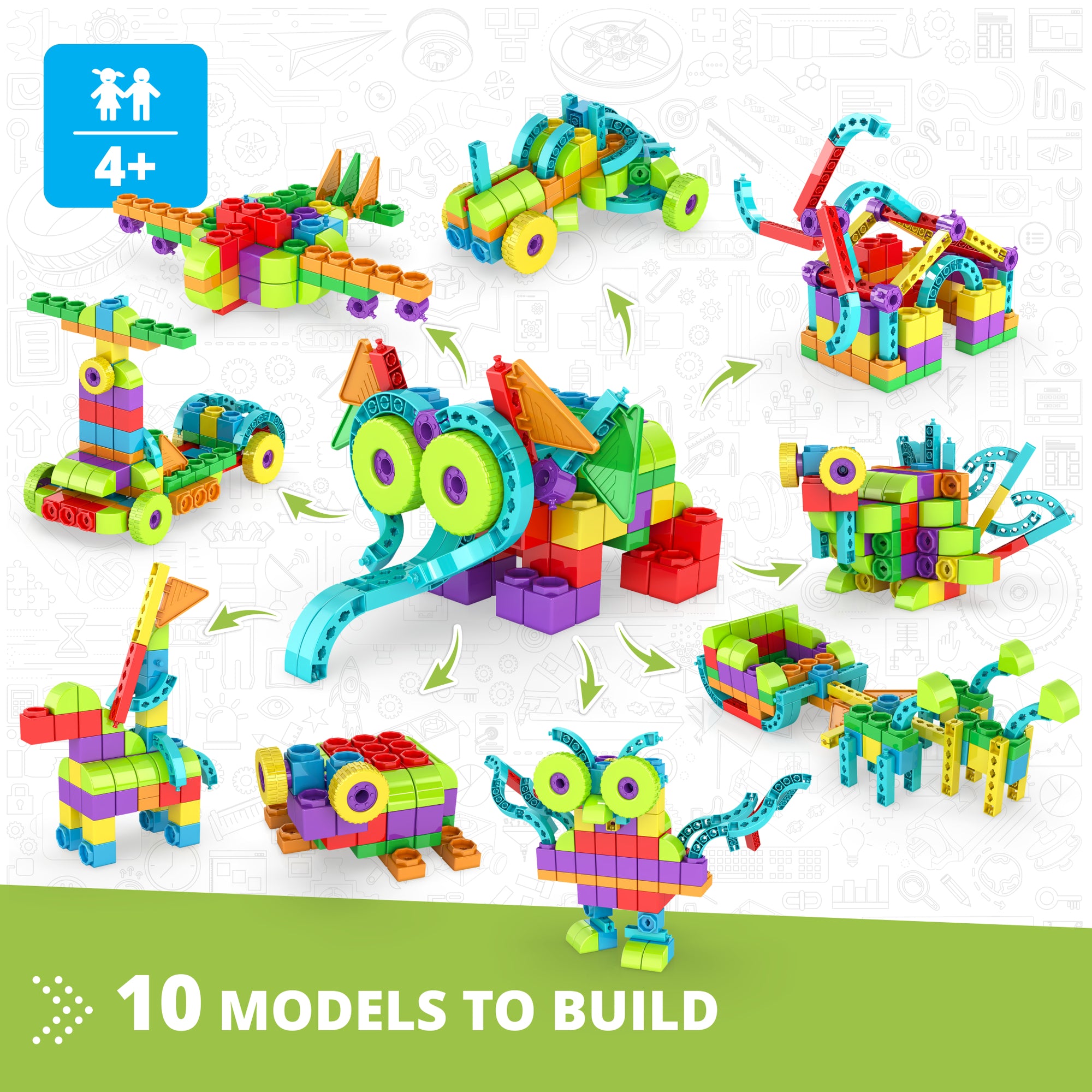 Engino Qboidz Elephant 11-in-1 Building Set for Kids 4+ - Image 2
