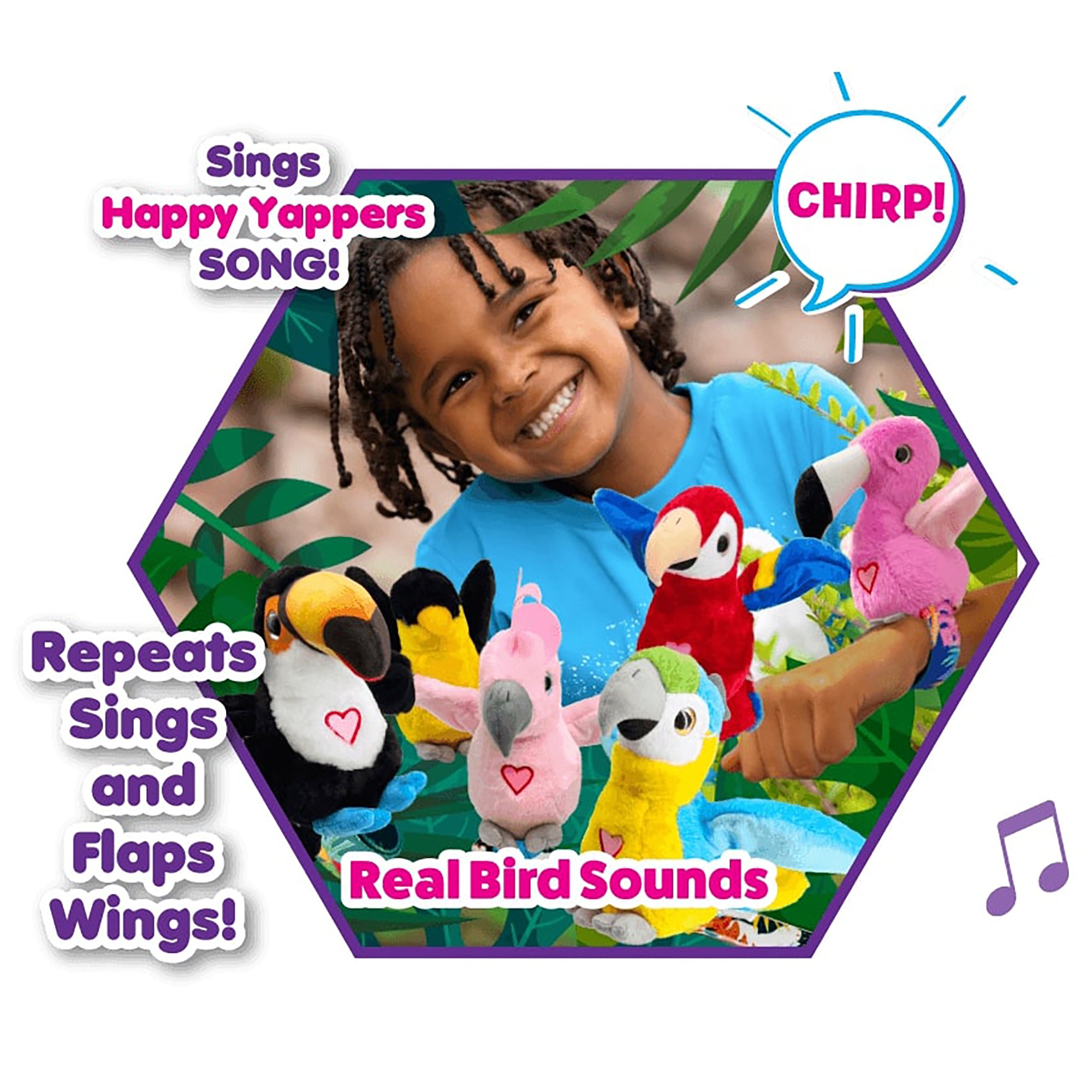 Happy Yappers Interactive Birds - Oriole & Red Parrot Plush Toy 2 Pack - Image 5