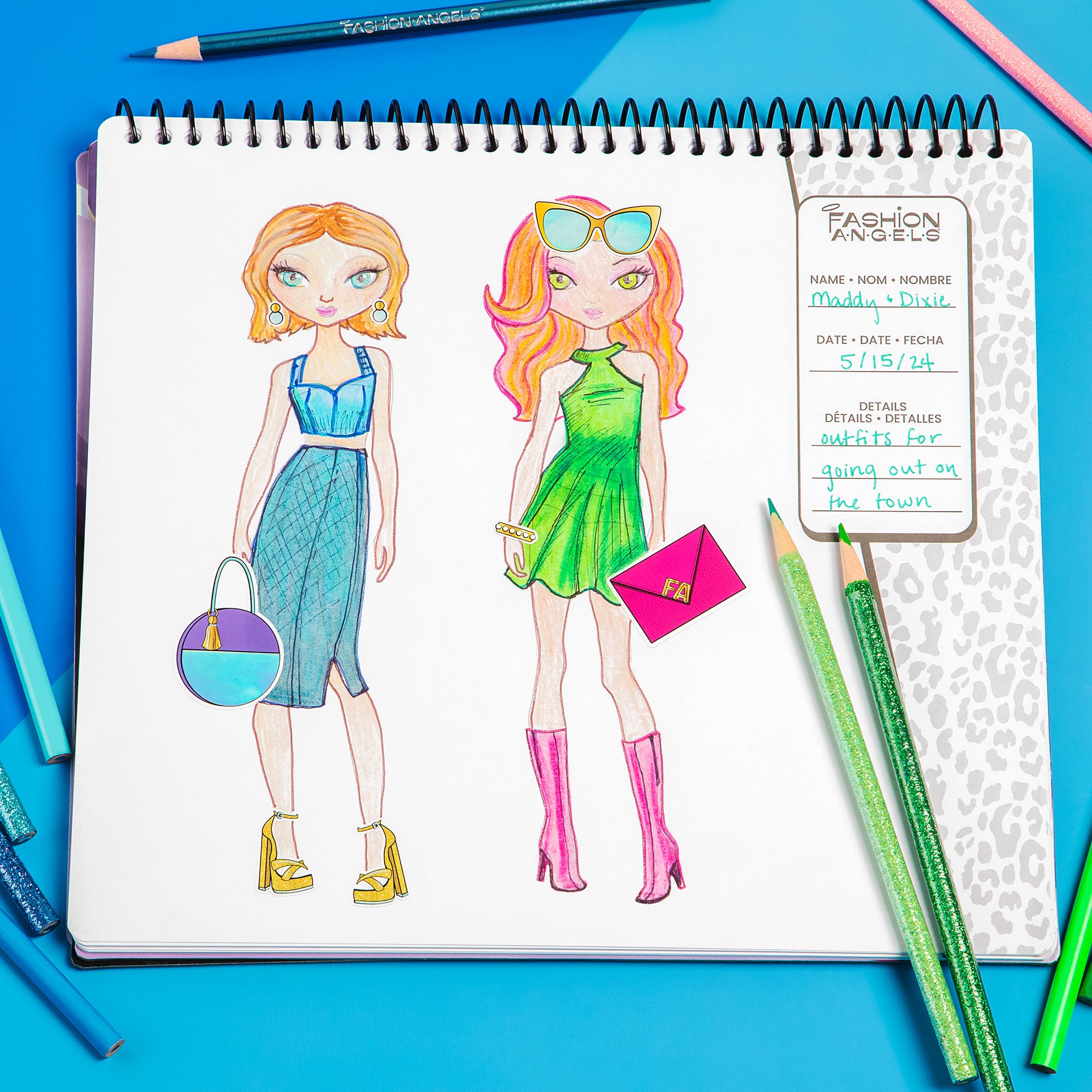 Fashion Angels Glam Fashion Design Sketch Set - Activity Kit for Kids 6+ - Image 5