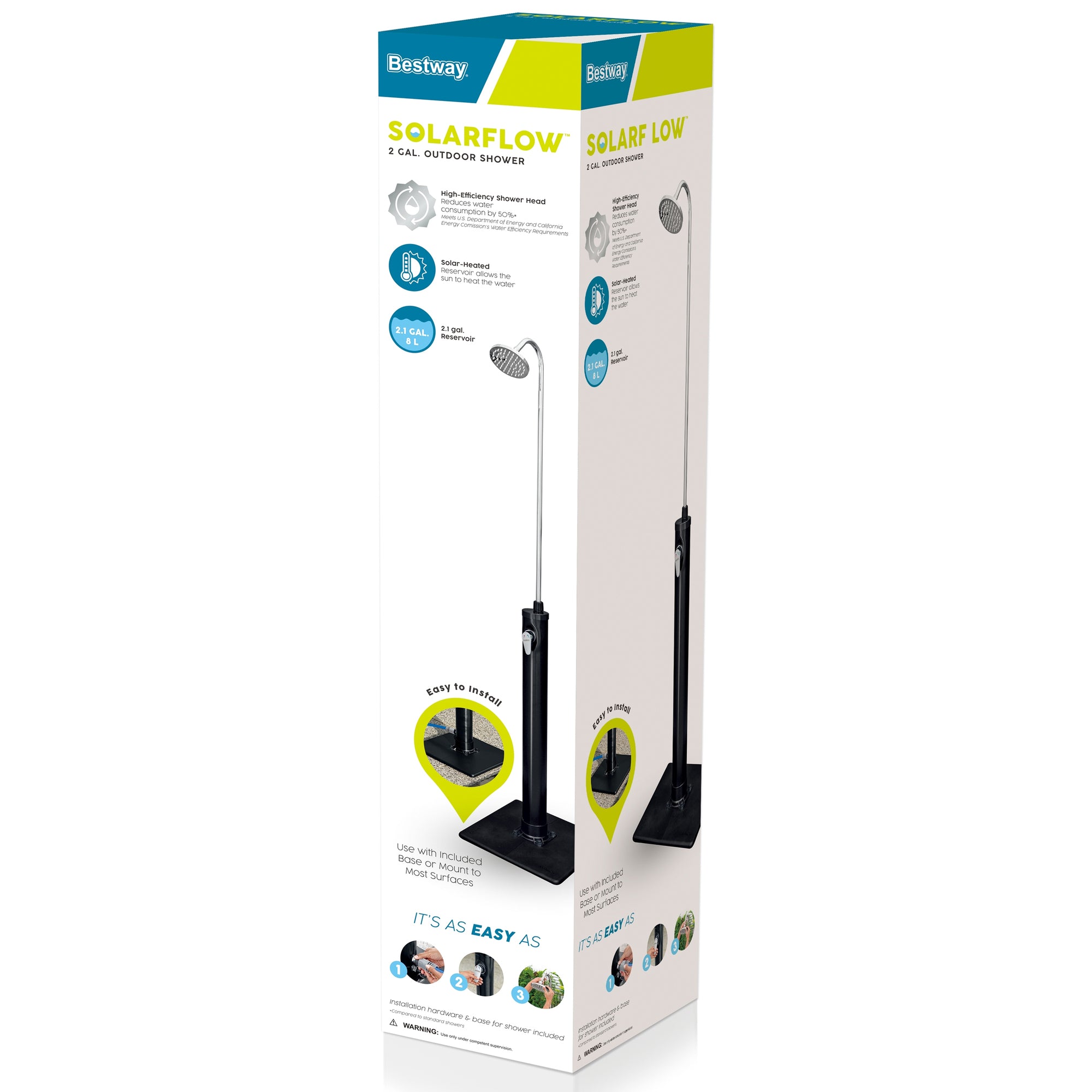 Bestway SolarFlow Outdoor Shower with Stand, 2.1 Gal Solar-Heated Reservoir - Image 2