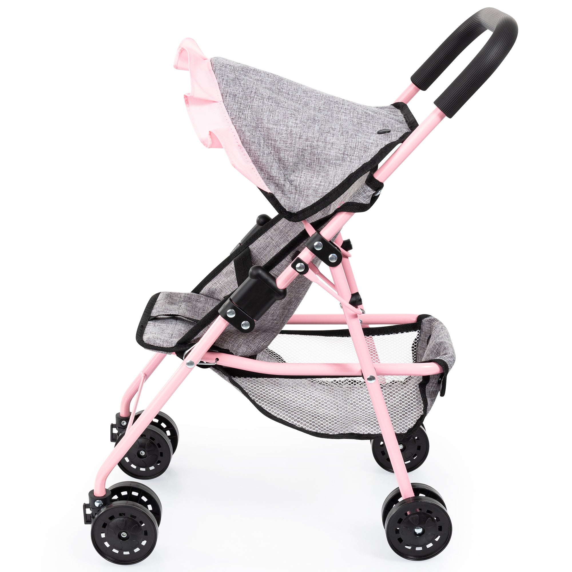 Bayer Design Doll Buggy - Play Stroller, Grey with Pink Butterfly Motif - Image 3