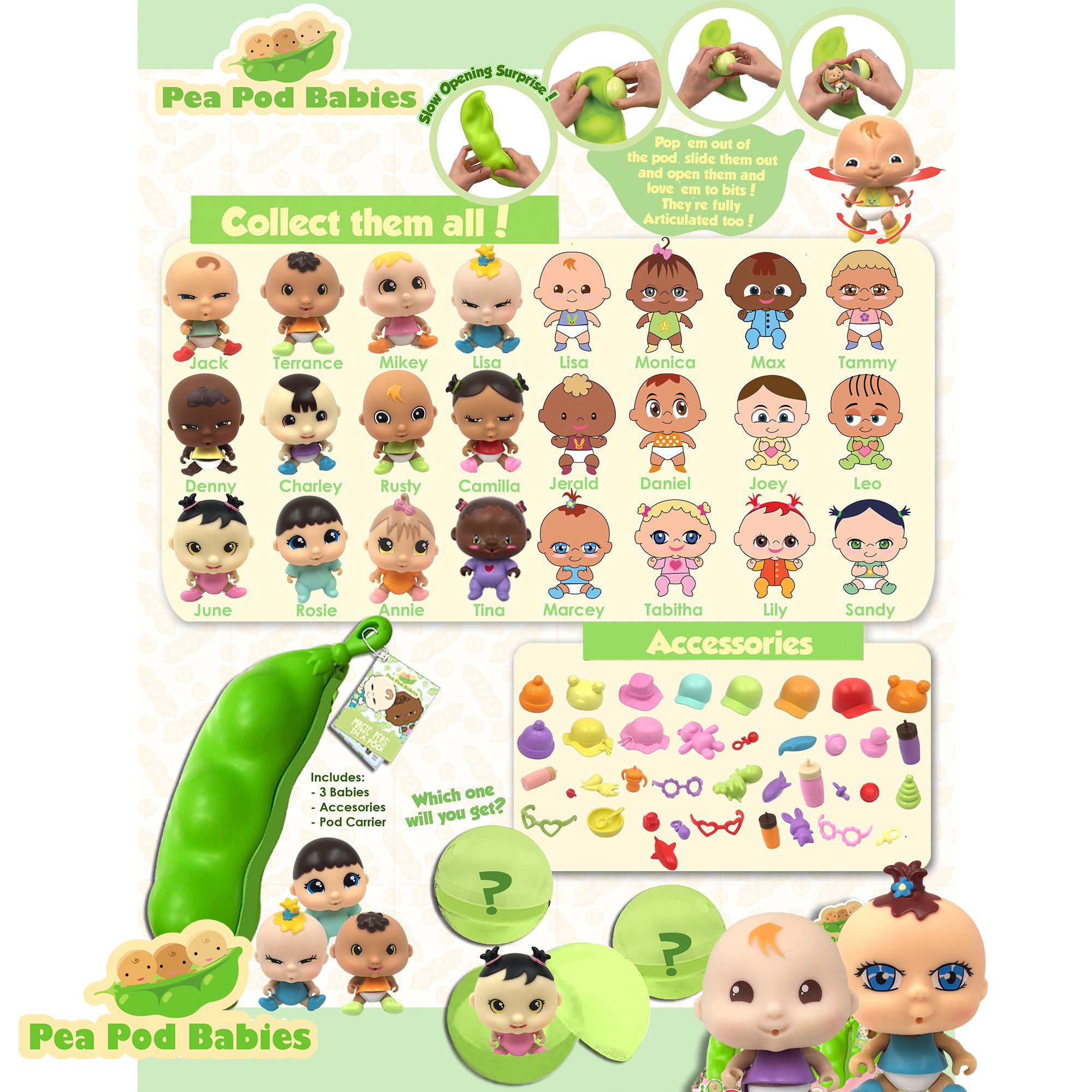 Pea Pod Babies Mystery Blind Pack - Mini Dolls & Accessories (Colors/Styles May Vary) - Image 3