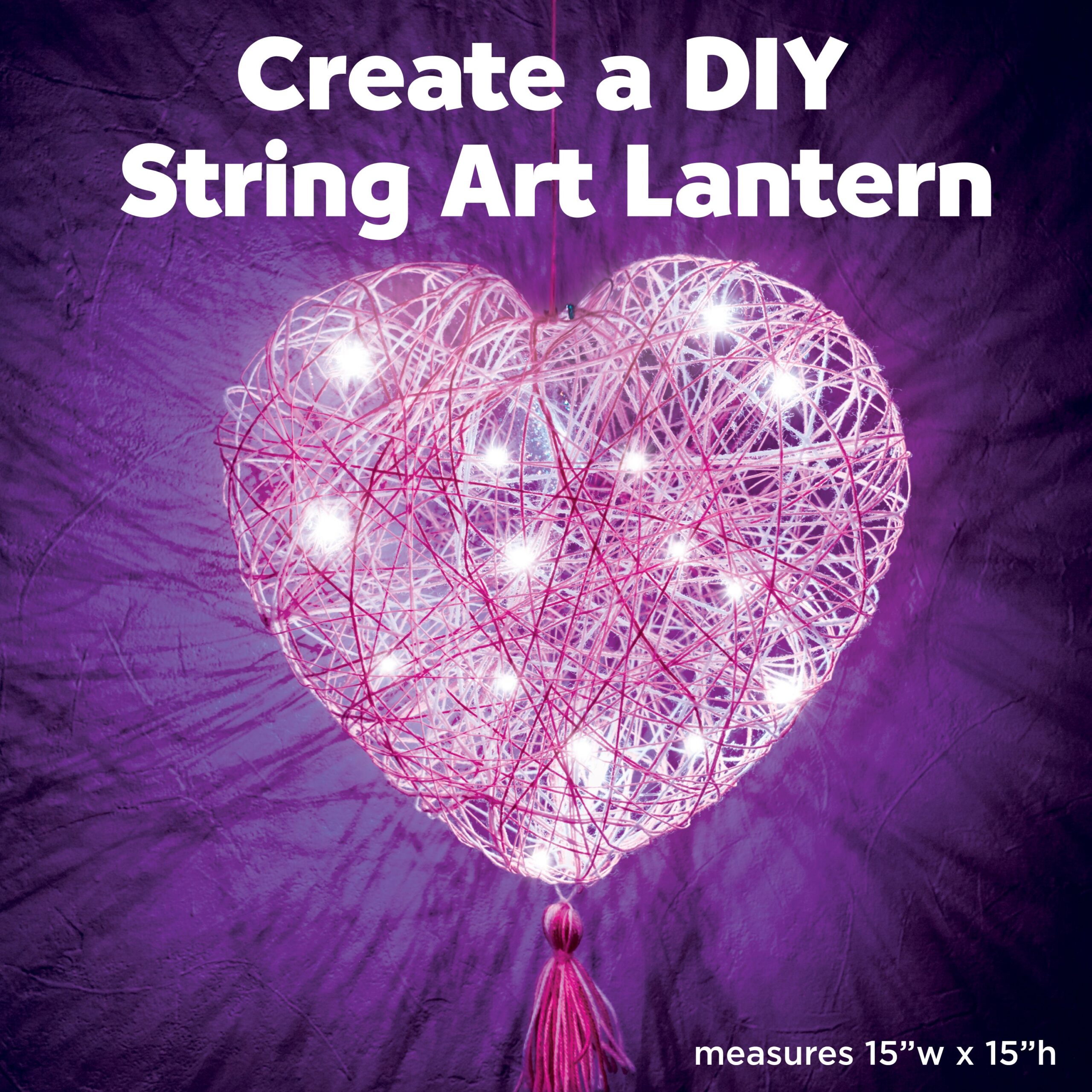 Creativity for Kids Heart Light String Art Lantern Kit - Image 2