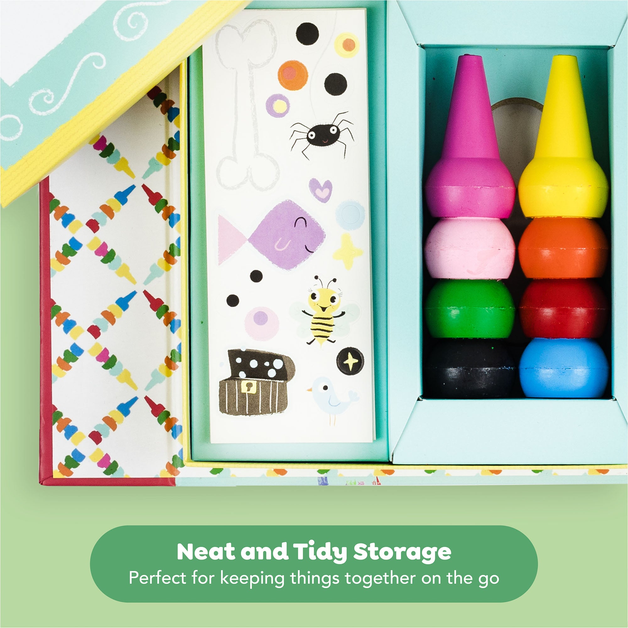 Tiger Tribe Oodle Doodles Animals Coloring & Activity Set - 32pg Designs with Crayons & Stickers - Image 4