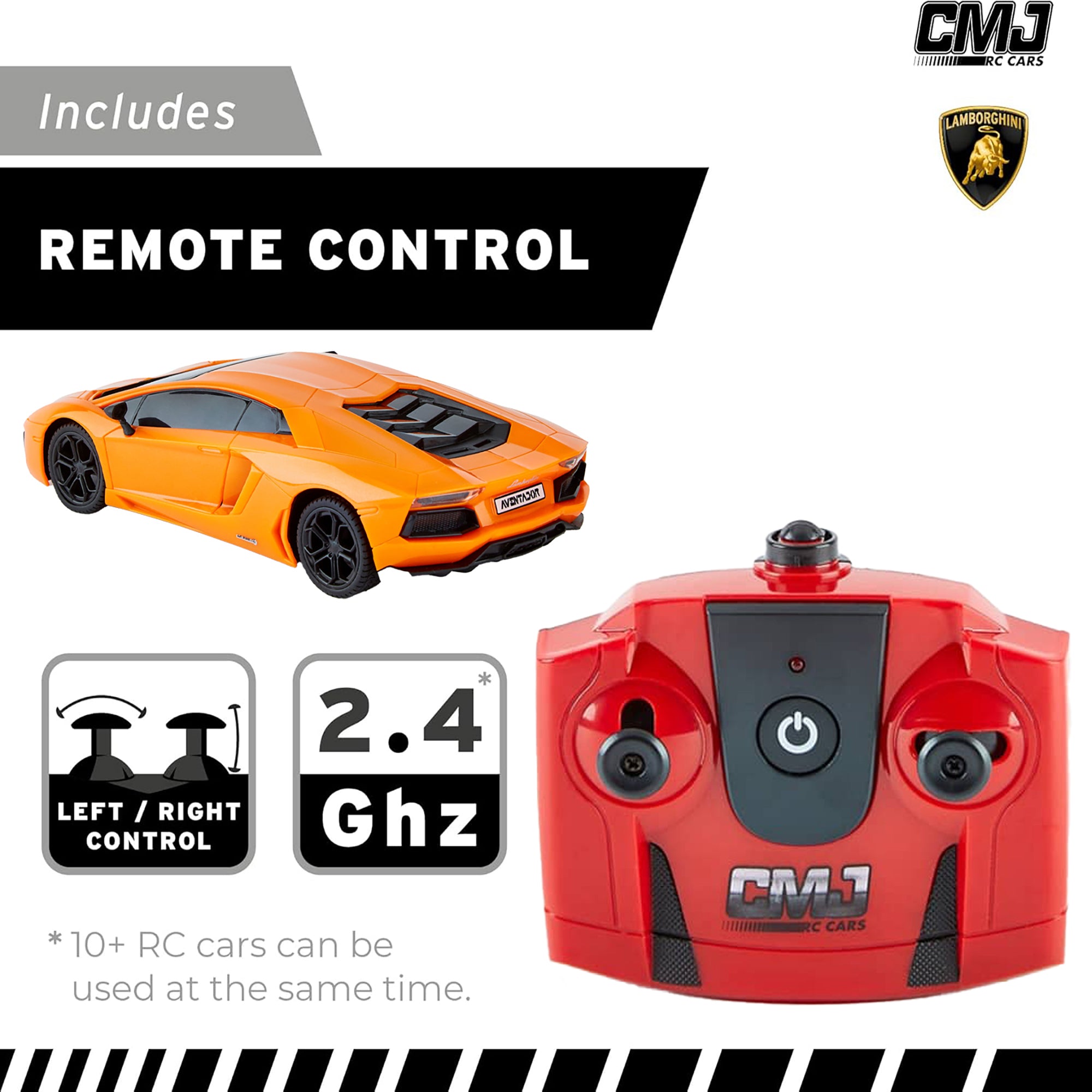 CMJ RC Lamborghini LP700-4 - Orange - 1:24 Scale - 2.4GHz Remote Control Car with LED Headlights - Image 4