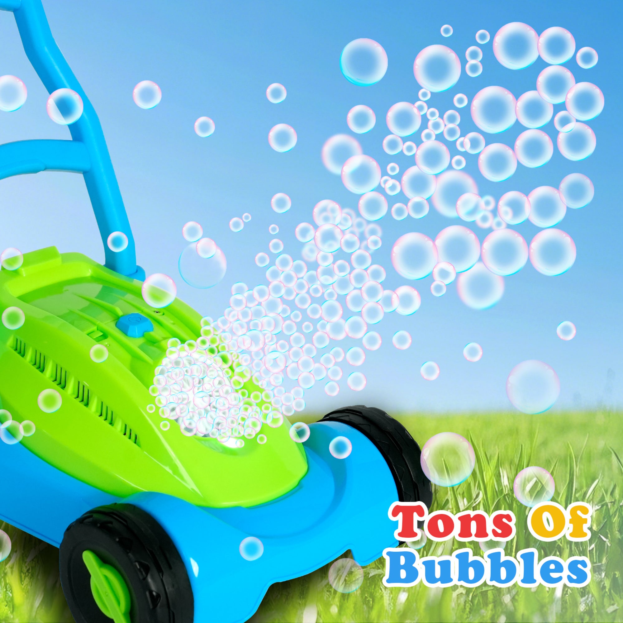 Easy Playhouse Bubbly Lawn Mower Machine, Outdoor Fun with Lights and Sounds - Image 4