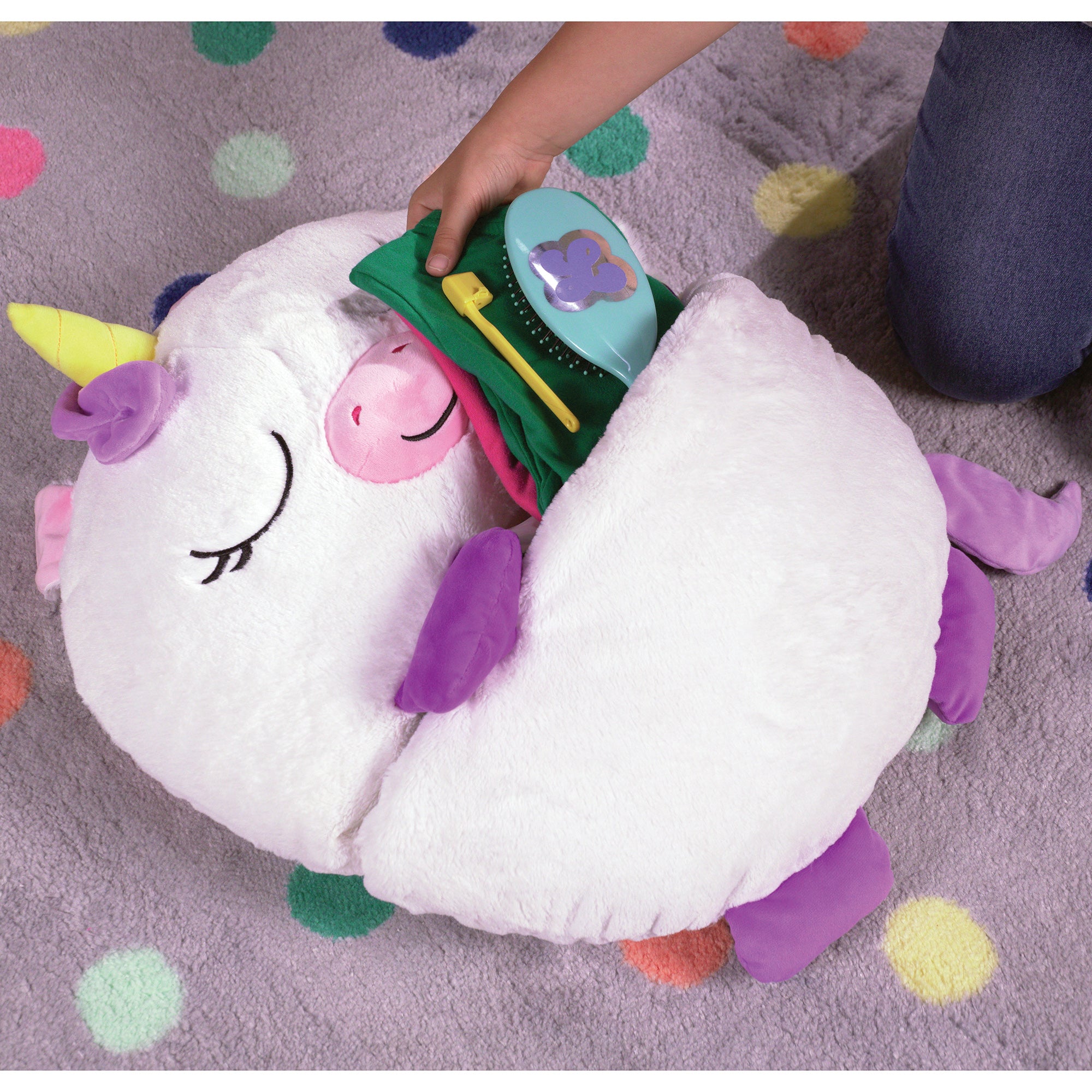 Happy Nappers White Unicorn 66 inch Plush Sleeping Bag - Large - Image 4