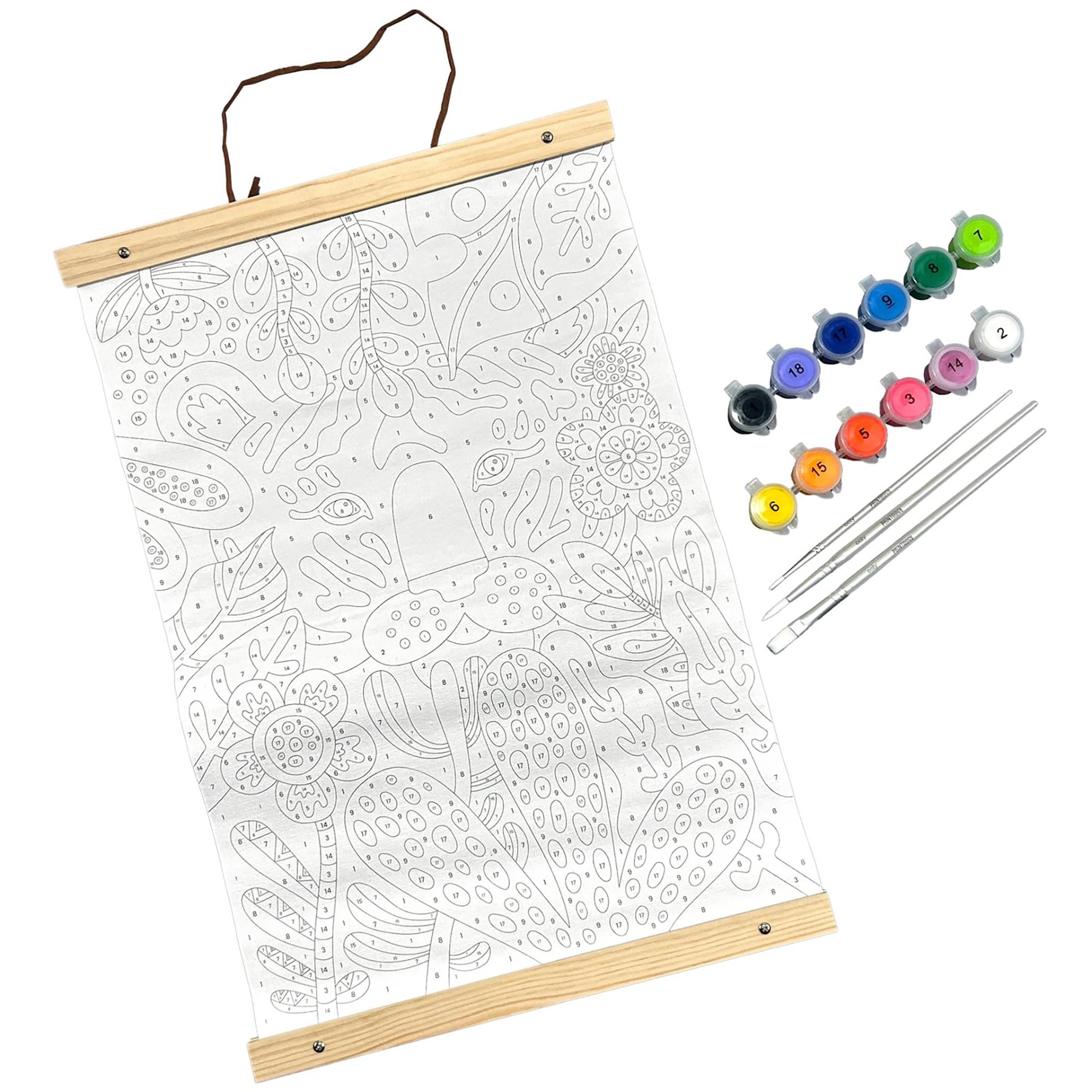 OOLY Paintology Canvas Paint-by-Number Kit - Tiger Eyes - DIY Art, Ages 8+ - Image 5