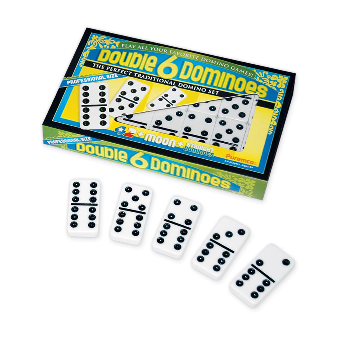Double 6 Black Dot Dominoes Professional Size Game Set - Image 2