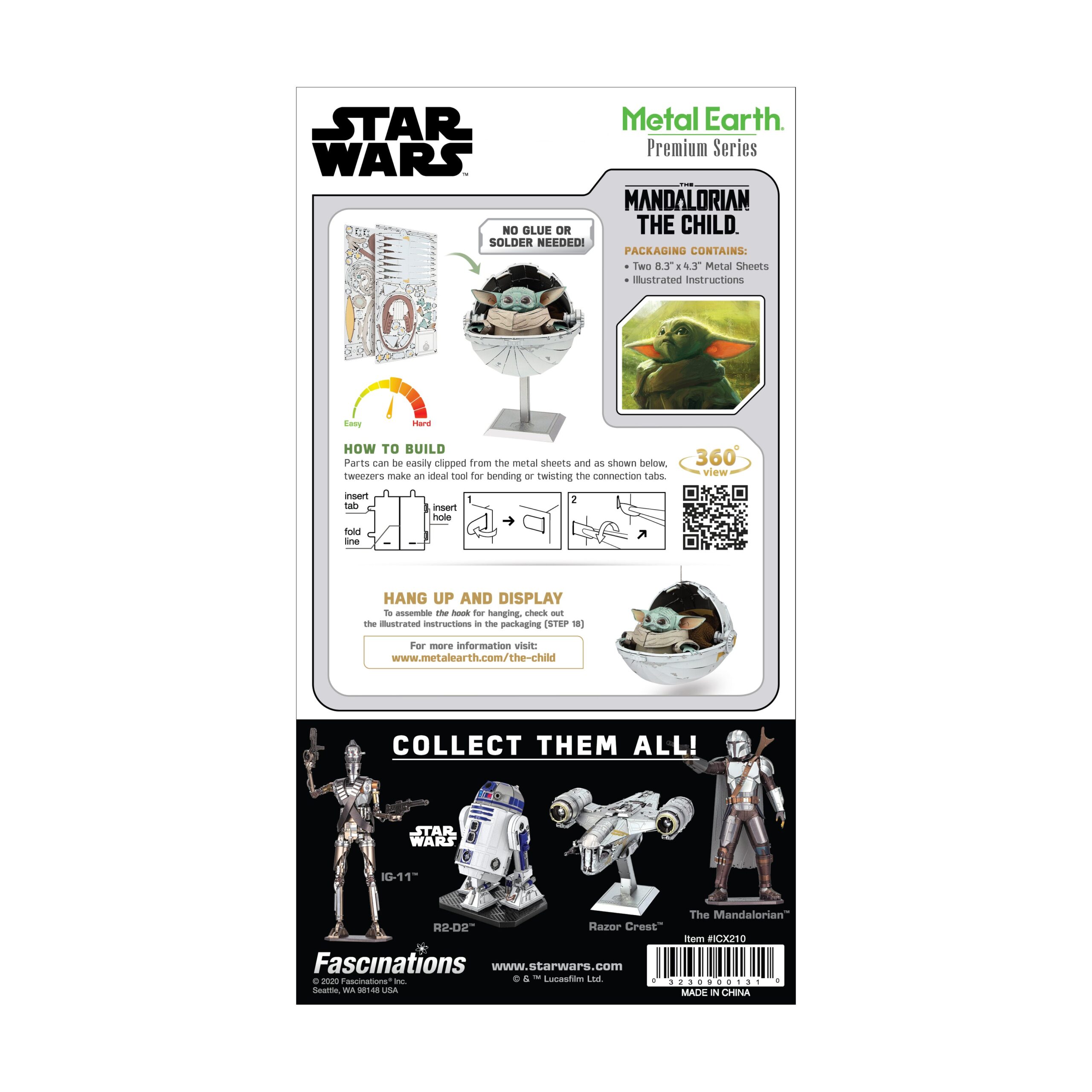 Metal Earth ICONX Star Wars 3D Model Kit - The Mandalorian The Child - Image 3