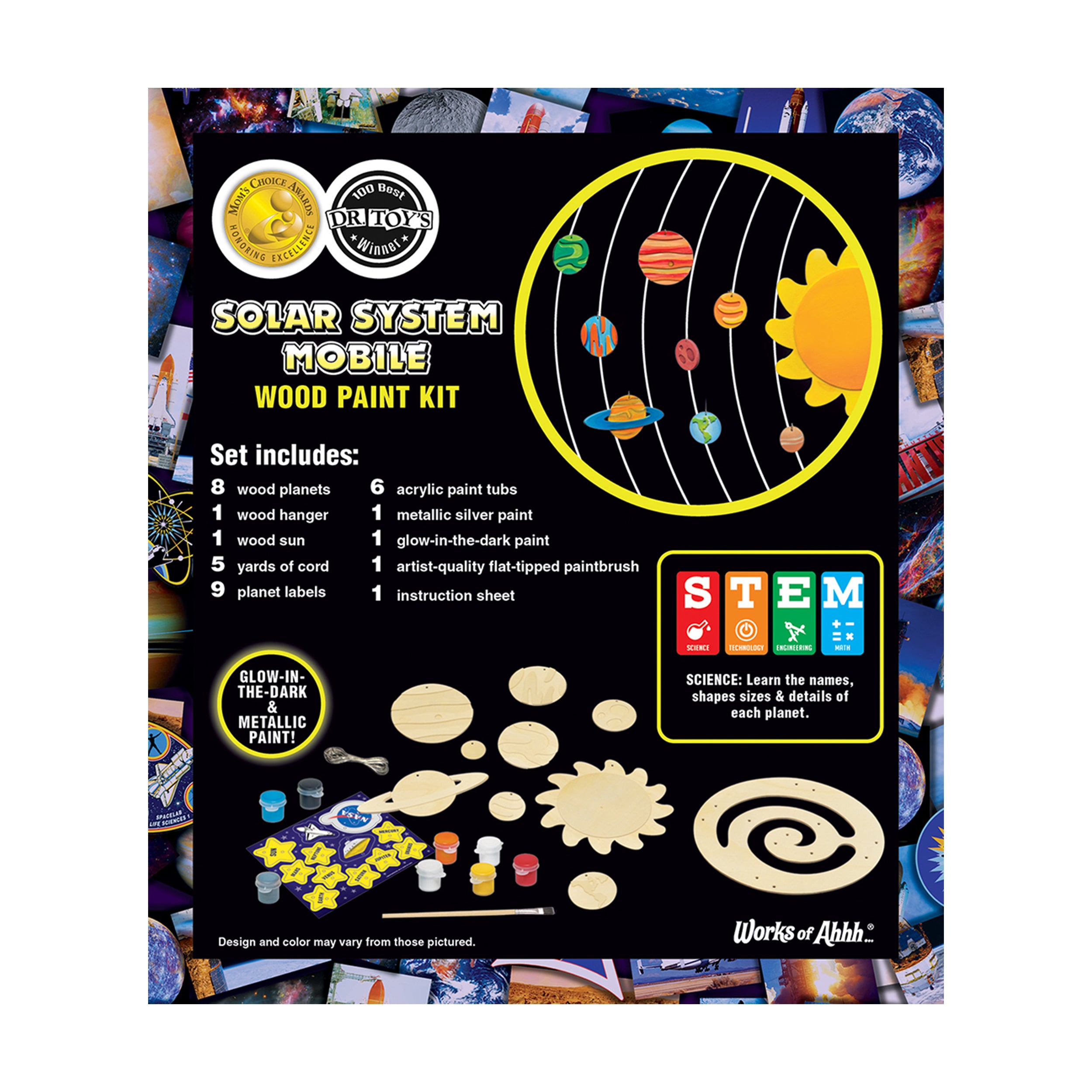 Works of Ahhh... NASA Solar System Mobile Wood Paint Kit - Image 2