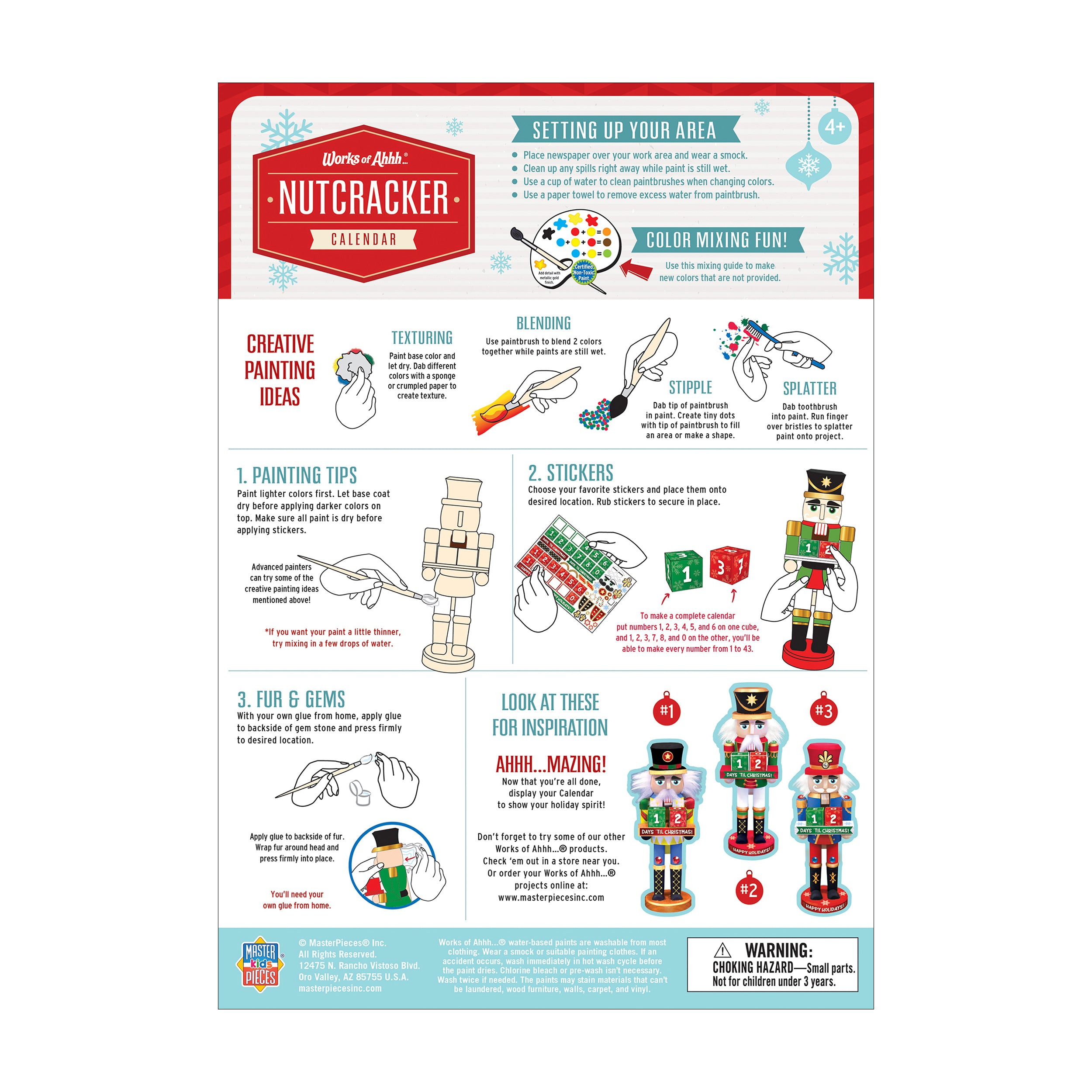 Works of Ahhh Nutcracker Calendar Wood Paint Set - Holiday Craft Kit - Image 4