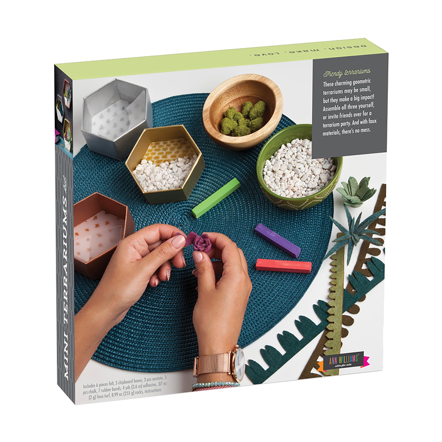 Craft Crush Mini Terrariums Kit - Create Felt Succulent Displays - Image 4