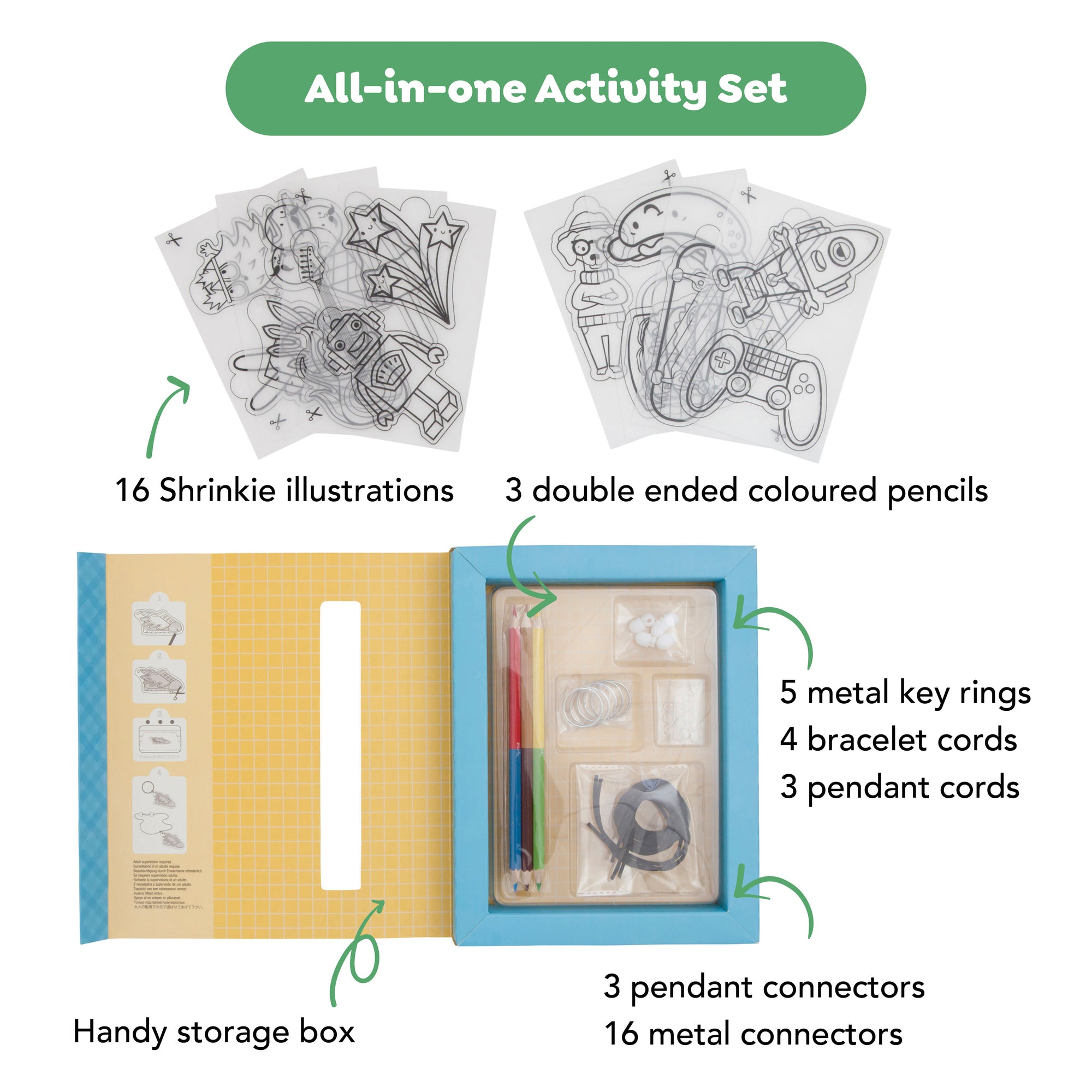 Tiger Tribe Shrinkies Ultimate Collection Craft Kit for Jewelry & Keychains, Ages 5-9 - Image 2