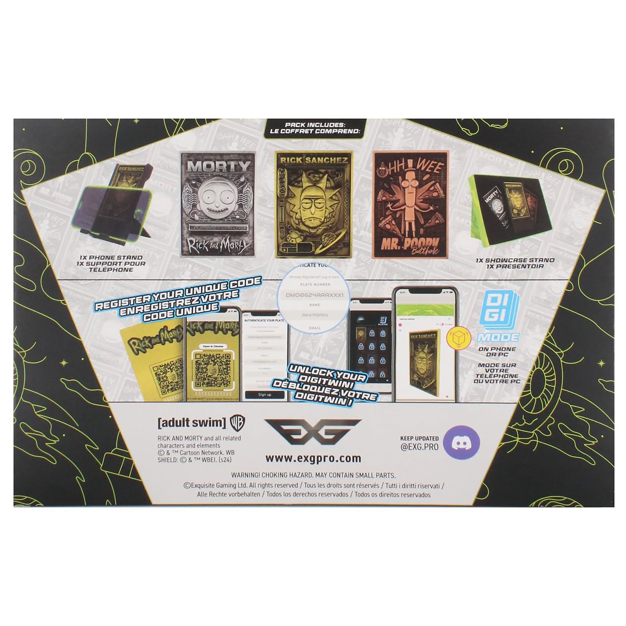 Exquisite Gaming Rick & Morty Digiplate Starter Pack with 3 Collectible Metal Cards & Phone Stand - Image 2