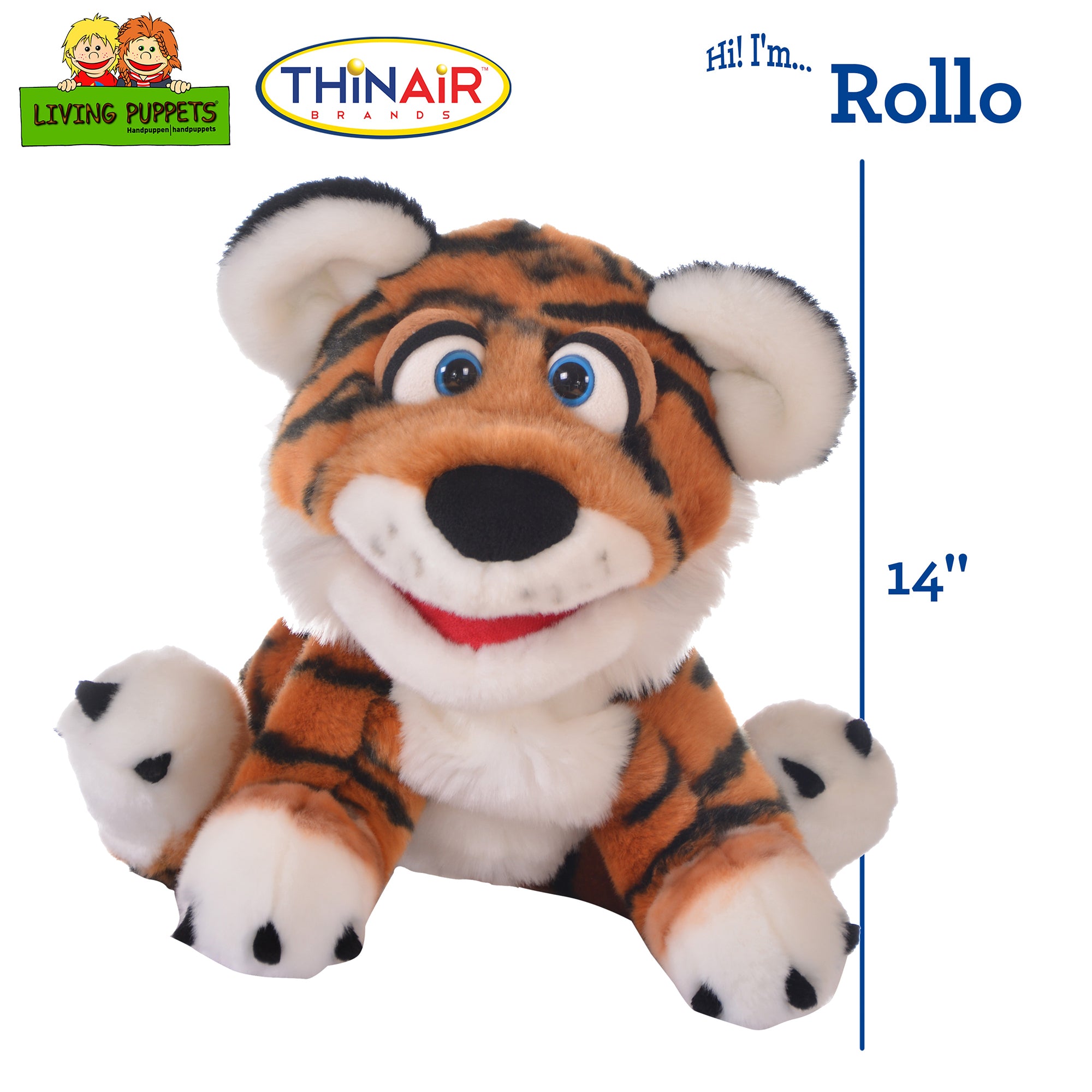 Living Puppets Rollo Tiger Cub Hand Puppet ?C Soft Interactive Toy - Image 2